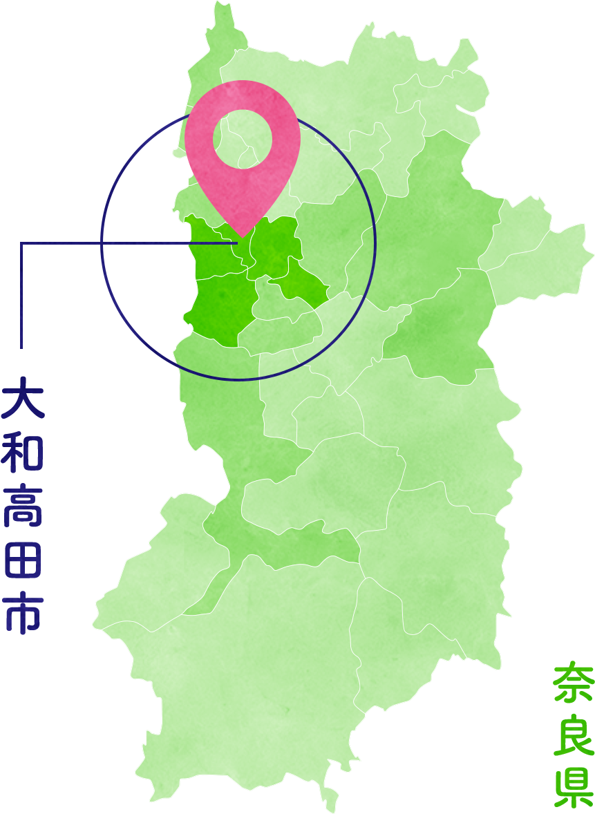 大和高田市を指した地図
