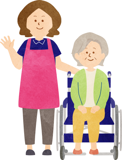 介護士と利用者のイラスト